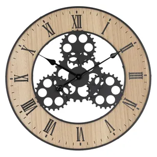 Zegar ścienny z elementami drewnianymi 57 cm HZ1300630